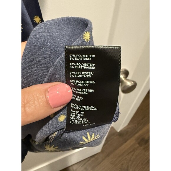 Urban Outfitters Mallory Celestial Slip Dress, Navy & Gold, Sz M Medium - Picture 7 of 8